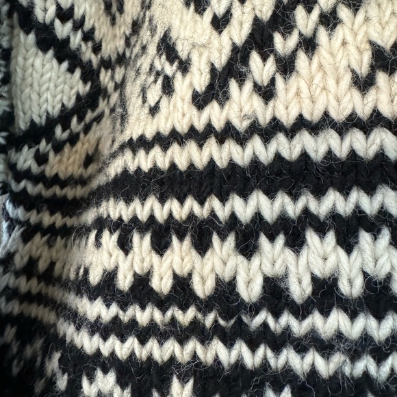 Vintage Motif Hand Knit Wool Nepal Zip Front Cardigan / Sweater / Jacket / small - Picture 6 of 9